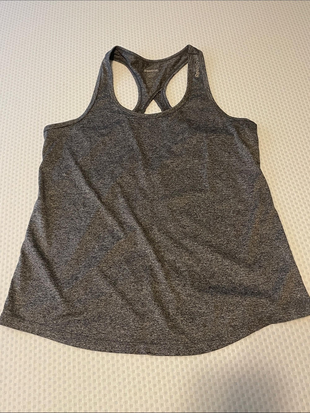 Reebok Women's Dark Heather Gray Racerback Tank Top